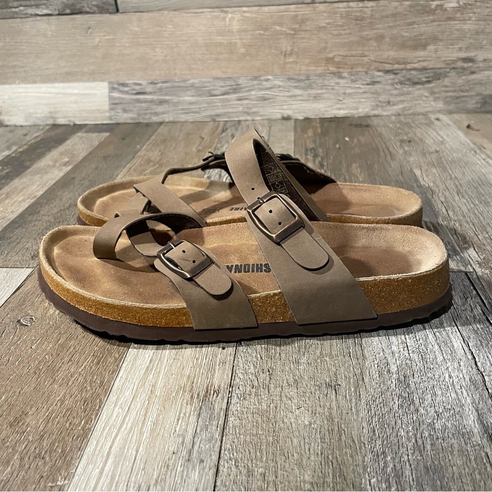 CUSHIONAIRE Sandal Luna Flexible Cork footbed Suede Genuino,Leather Womens Sz7.5